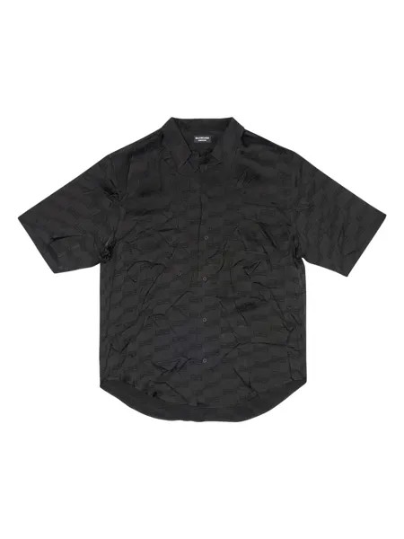 Миниатюрная рубашка с коротким рукавом BB Monogram Balenciaga, черный