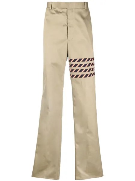 Thom Browne брюки чинос с полосками 4-Bar, нейтральный цвет