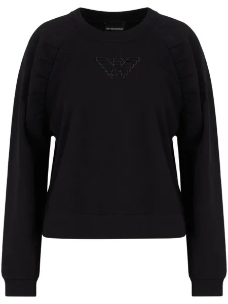 Emporio Armani толстовка с тисненым логотипом, черный