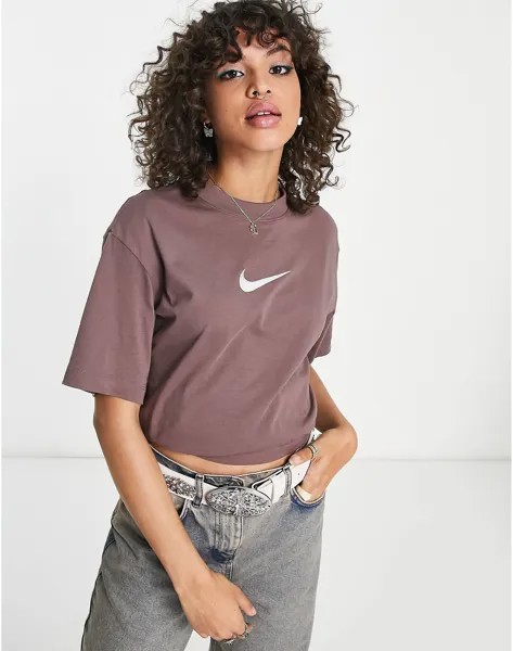 Сливовая футболка Nike Midi Swoosh