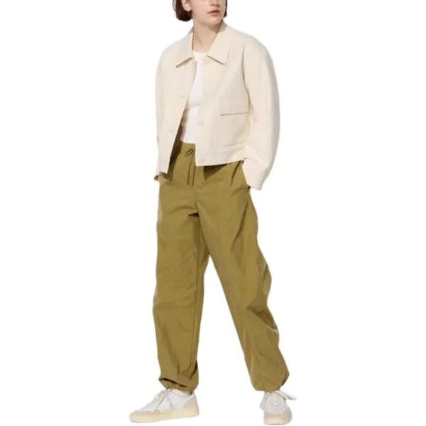 Повседневные брюки женские горчичного цвета Uniqlo