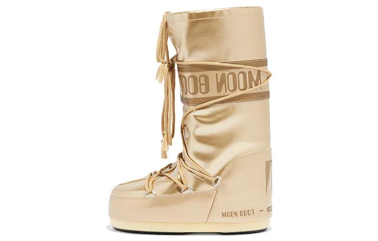 Зимние ботинки унисекс золото Moon Boot