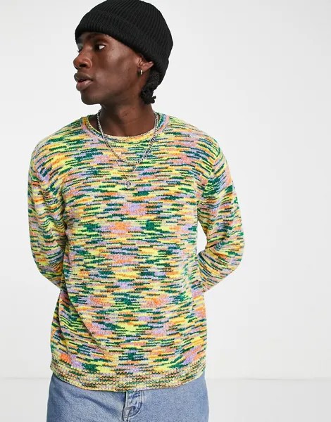 Свободный джемпер из шенили с ярким узором ASOS DESIGN-Разноцветный