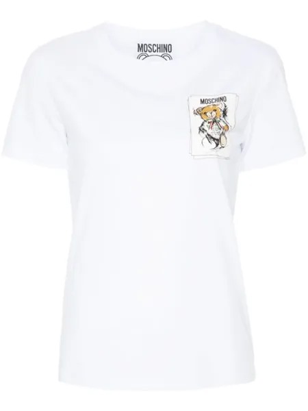 Moschino футболка Teddy Bear, белый