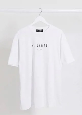 Oversized-футболка с логотипом Il Sarto-Белый