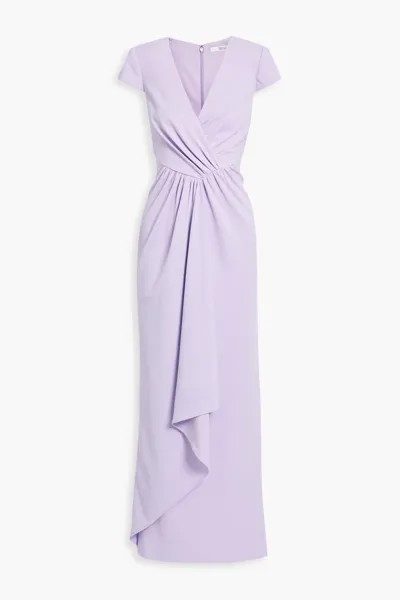Платье из крепа с драпировкой Badgley Mischka, сирень