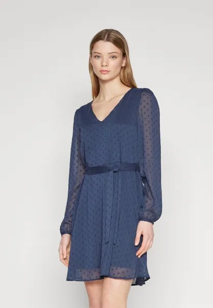 Повседневное платье VIMALIANA V NECK BELT DRESS VILA, цвет total eclipse