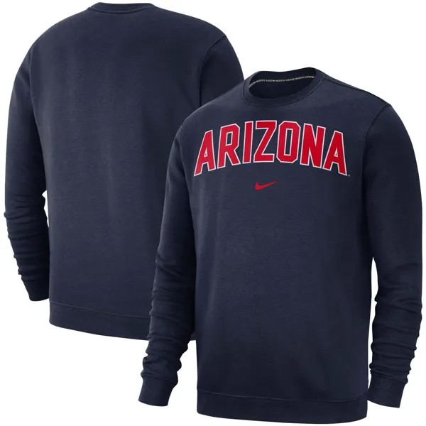 Мужской темно-синий флисовый свитшот Arizona Wildcats Club Nike