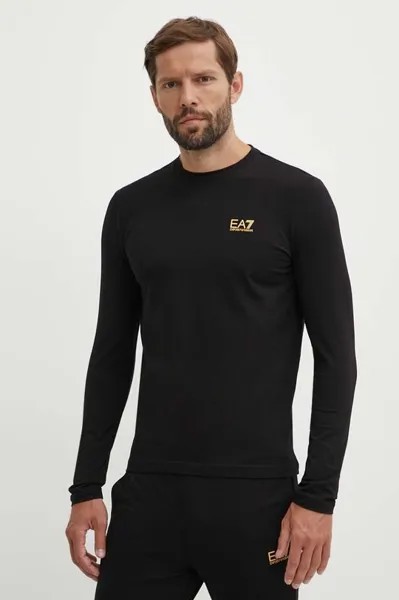 Лонгслив EA7 Emporio Armani, черный