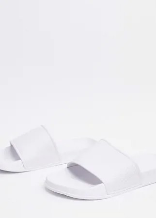Белые шлепанцы для широкой стопы ASOS DESIGN-Белый