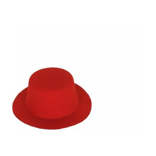 Шляпка цилиндр карнавальная, 13 см, цвет красный