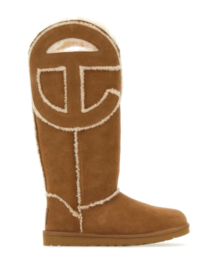 Ботинки с логотипом из бисквитной замши Ugg, коричневый