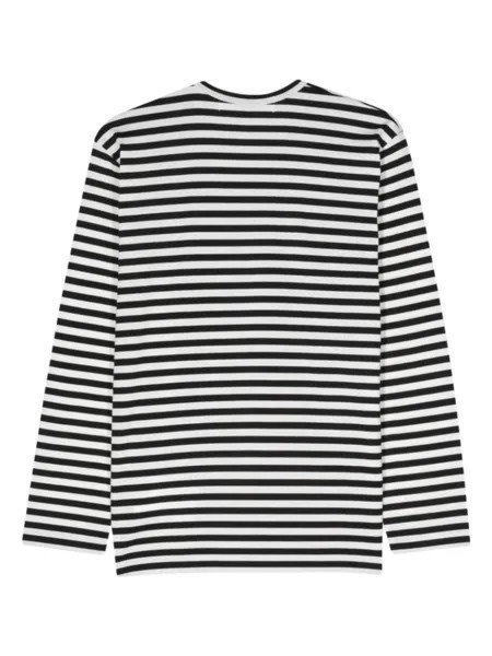 Comme Des Garçons Play полосатая футболка с нашивкой, черный