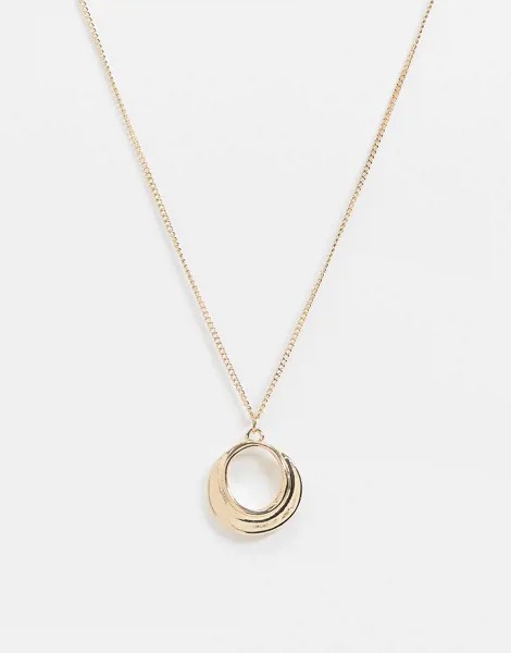 Золотистое ожерелье с подвеской French Connection-Золотой
