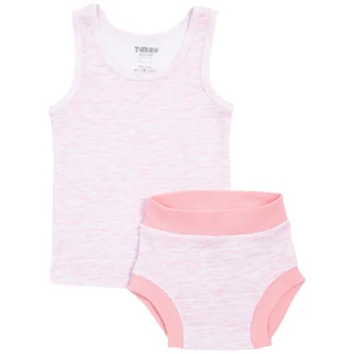 Комплект для девочки (кофта/штанишки), цвет розовый/меланж, рост 74-80