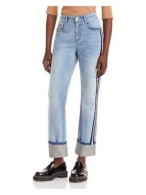 HELLESSY Женские синие прямые джинсы с карманами на молнии и отделкой по краю 8