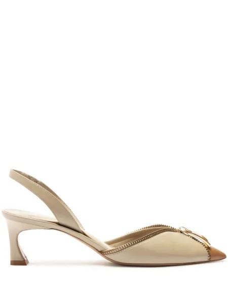 Alexandre Birman туфли Zoe 50 с ремешком на пятке, нейтральный цвет