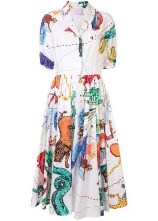 Stella Jean платье-рубашка миди с принтом