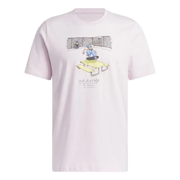 Футболка Adidas originals Henry Jones Los Angeles T-shirt 'Almost Pink', розовый