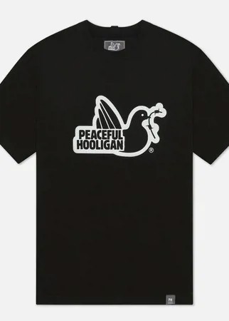 Мужская футболка Peaceful Hooligan Outline Dove, цвет чёрный, размер S