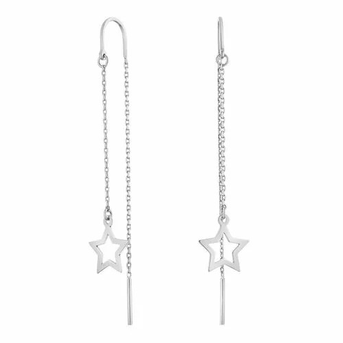 Серьги цепочки Ювелир Карат, серебро, 925 проба, длина 6.2 см