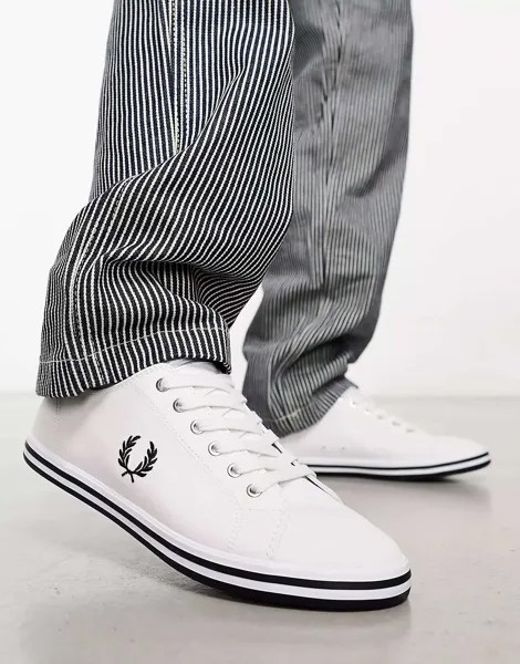 Белые твиловые кроссовки Fred Perry Kingston