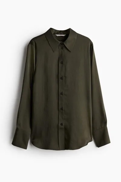 Рубашка H&M, темно-зеленый