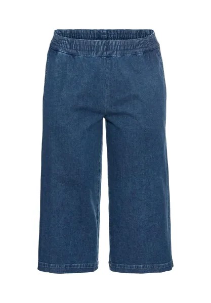 Джинсы длиной 3/4 с притягиваемым поясом из эластичного денима sheego, цвет Blue Denim
