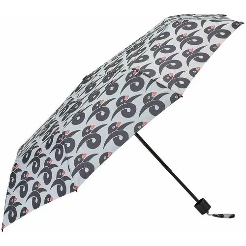 Зонт ИКЕА, механика, 2 сложения, купол 95 см, чехол в комплекте, серебряный, серый