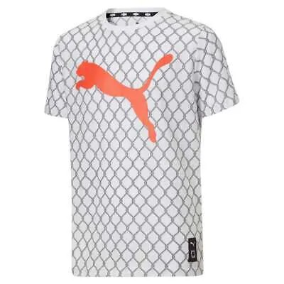 Puma Basketball Pack Aop Crew Neck Short Sleeve Fashion T-Shirt Youth Boys Size