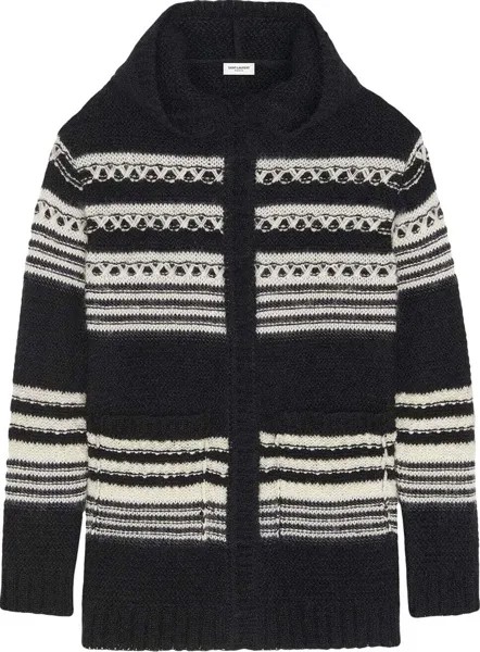 Кардиган Saint Laurent Baja Cardigan 'Black/Natural', черный