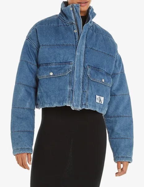 Легкая джинсовая куртка-пуховик Calvin Klein Jeans, синий