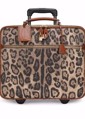 Dolce & Gabbana маленький чемодан с леопардовым принтом