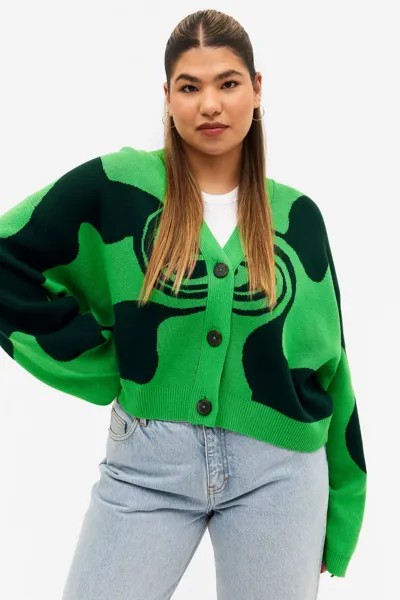 Кардиган женский Monki 1041034008 зеленый XS (доставка из-за рубежа)