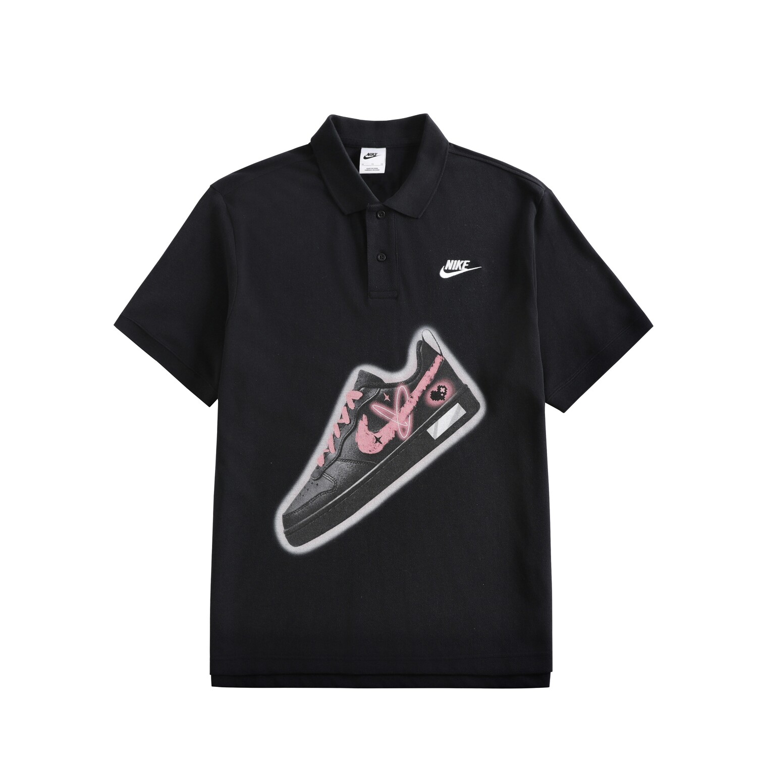 Спортивная рубашка поло унисекс черная Nike, черный