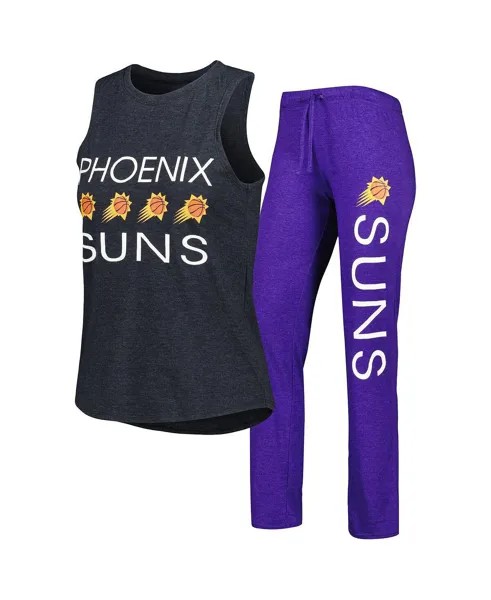 Женский комплект для сна из майки и брюк Phoenix Suns Team фиолетового и черного цвета Concepts Sport