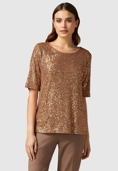 Блузка Paillettes Oltre, коричневый