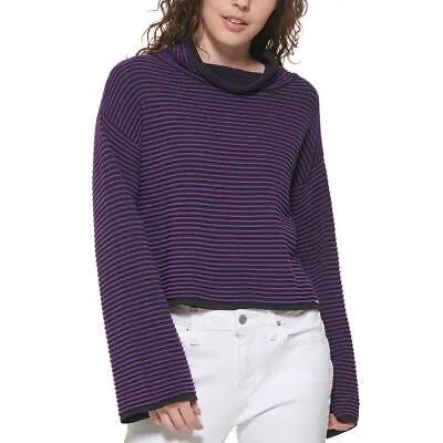 Женская укороченная рубашка в рубчик DKNY, водолазка, свитер, топ BHFO 5029