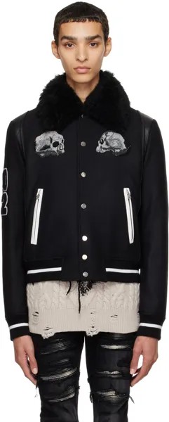 Черный университетский бомбер Wes Lang Edition с черепом AMIRI