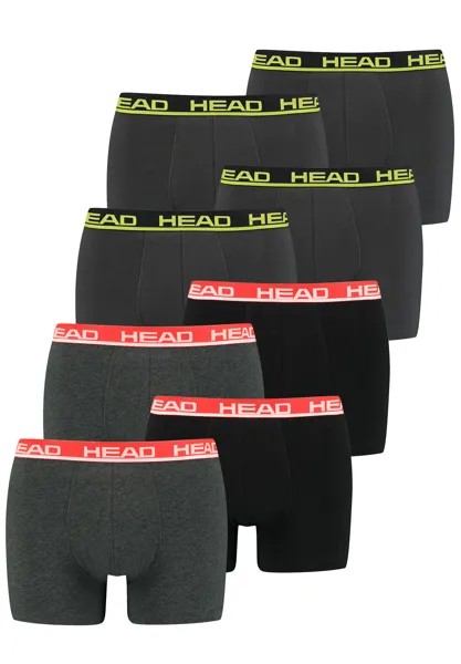 Боксеры HEAD Boxershorts Head Basic Boxer 8P, цвет Phantom Lime/Grey Red