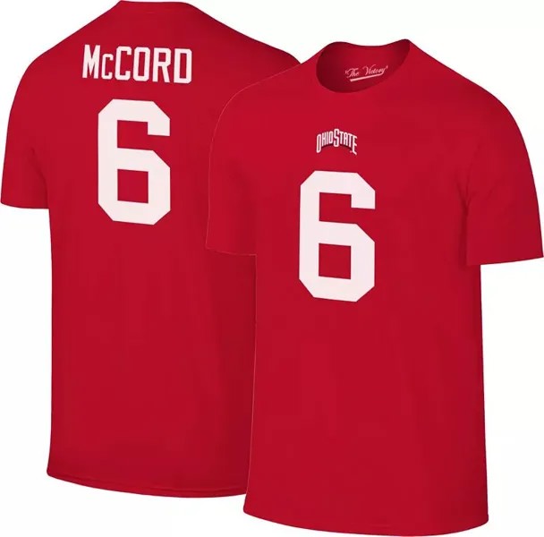 Мужская красная футболка Retro Brand бренда Ohio State Buckeyes Kyle McCord #6