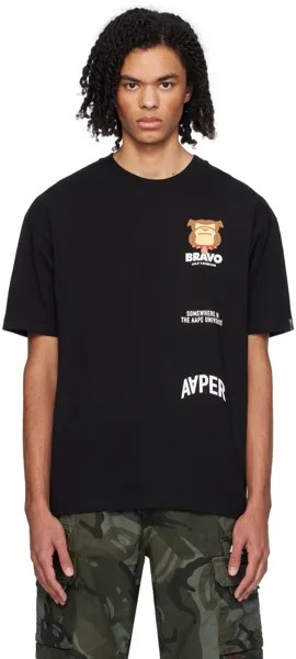 Черная футболка с принтом Aape By A Bathing Ape, цвет Black