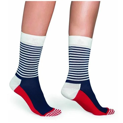 Носки Happy Socks, классические, размер 29, белый, синий