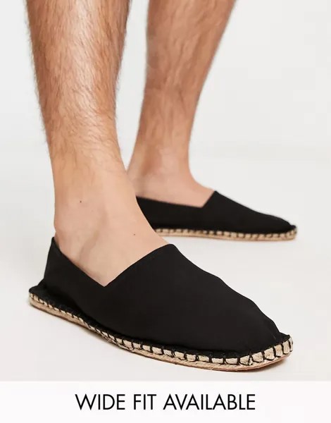 ASOS DESIGN – черные холщовые эспадрильи