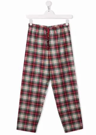 MC2 Saint Barth Kids пижамные брюки в клетку тартан
