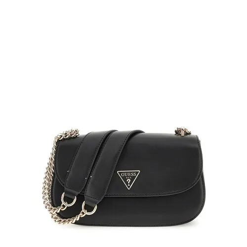 Сумка тоут GUESS, фактура гладкая, черный