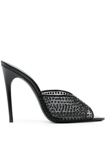 Saint Laurent мюли с кристаллами, черный
