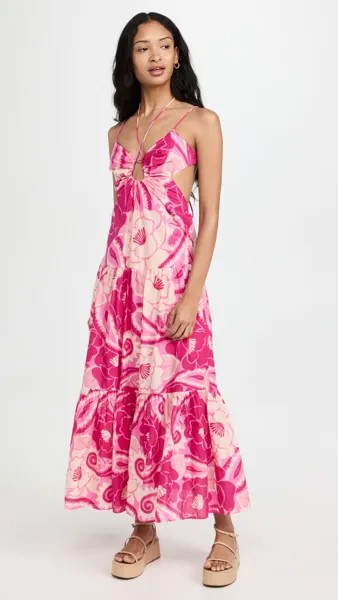 Платье макси FARM Rio Tropical Groove Pink
