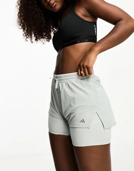 Серебристые тренировочные шорты adidas Training для тяжелых условий эксплуатации adidas performance