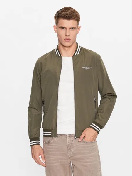Бомбер стандартного кроя Jack&Jones, зеленый